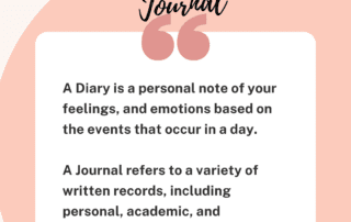 image shows the difference between diary vs journal