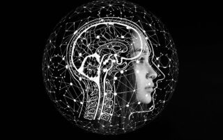 image showing an artificial intelligence, applied towards a personal seeking improvement on emotions