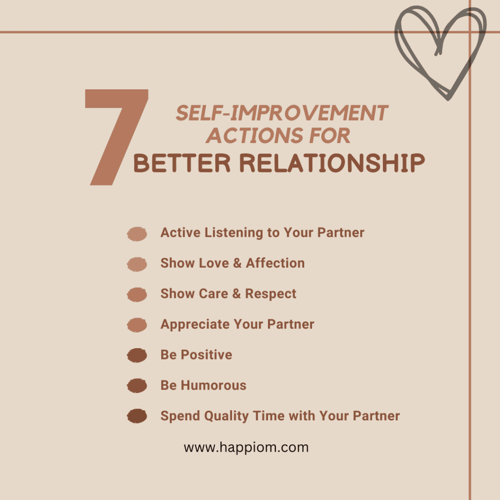 list of self improvement actions for better relationship with your partner