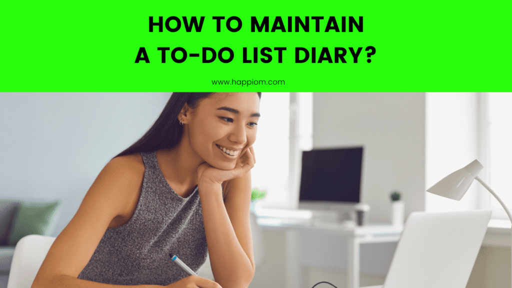 image showing a person working on a to do list using an online diary app like Happiom