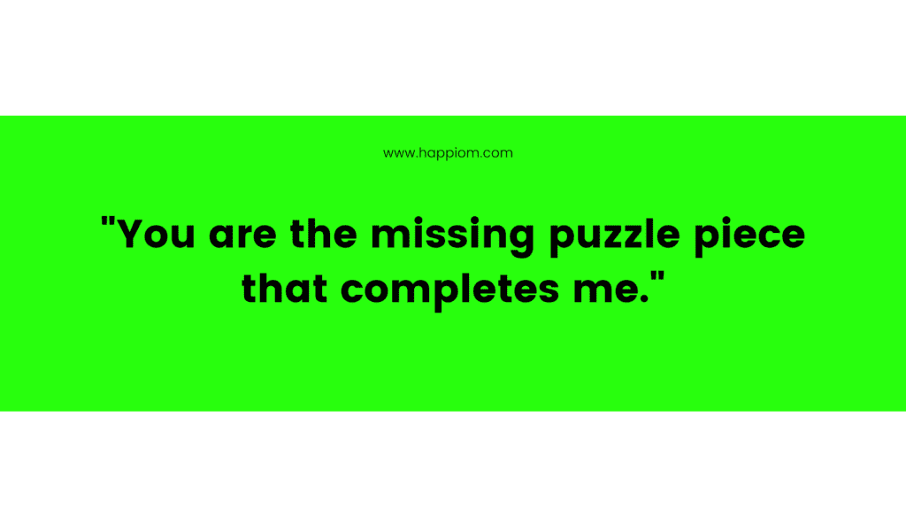 love quote: You are the missing puzzle piece that completes me.
