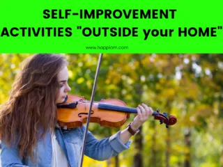 image showing a person involved in outdoor self-improvement activity, learning to play violin