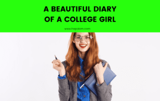 image showing a college girl with a diary and pen