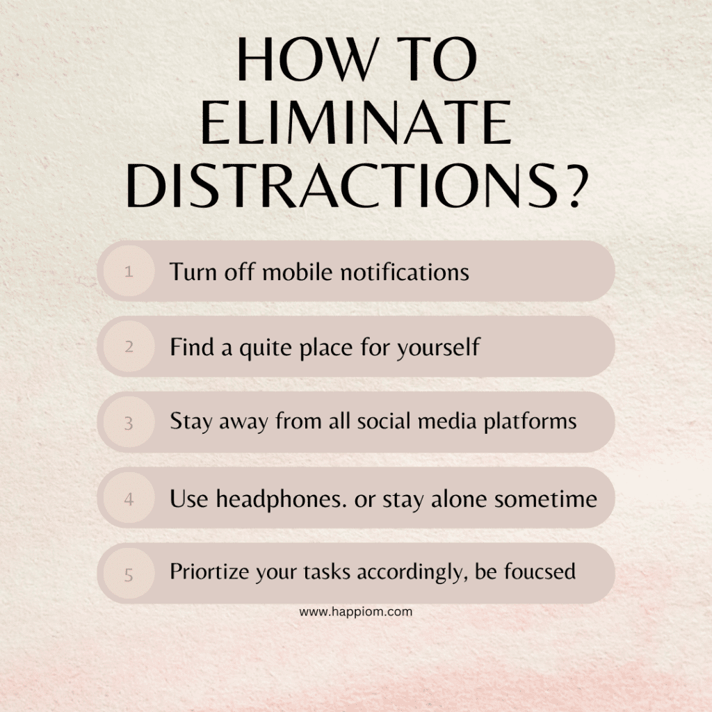 image shows how to eliminate distractions and stay focused in life