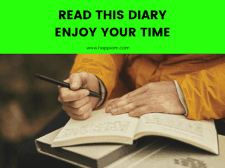 कॉलेज के एक लड़के की डायरी प्रविष्टि, चित्र में एक डायरी और उस पर लिखते हुए एक लड़का दिखाया गया है