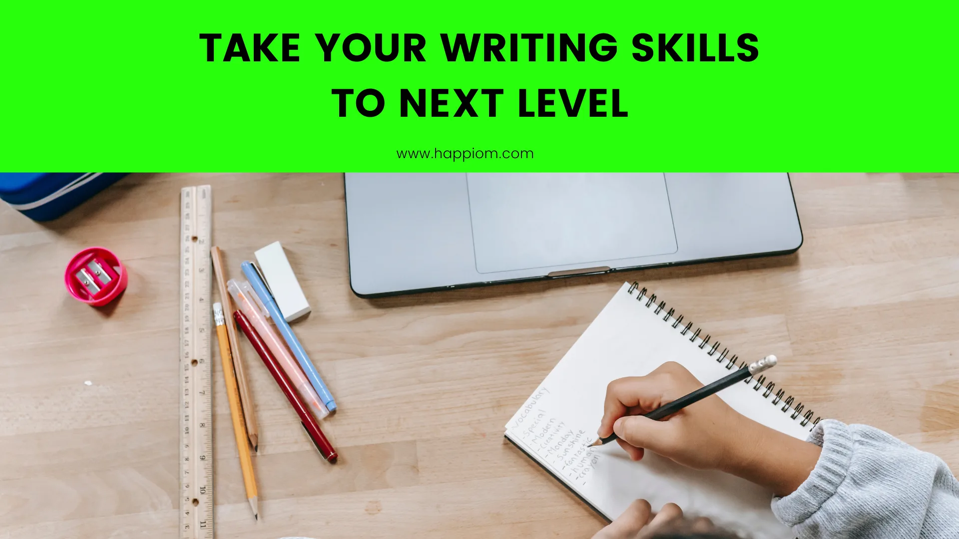 image showing a person writing diary with all the required tools