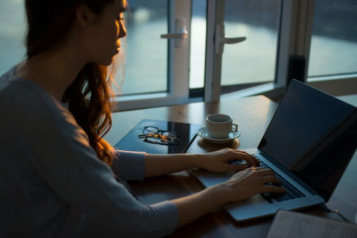 woman working hard