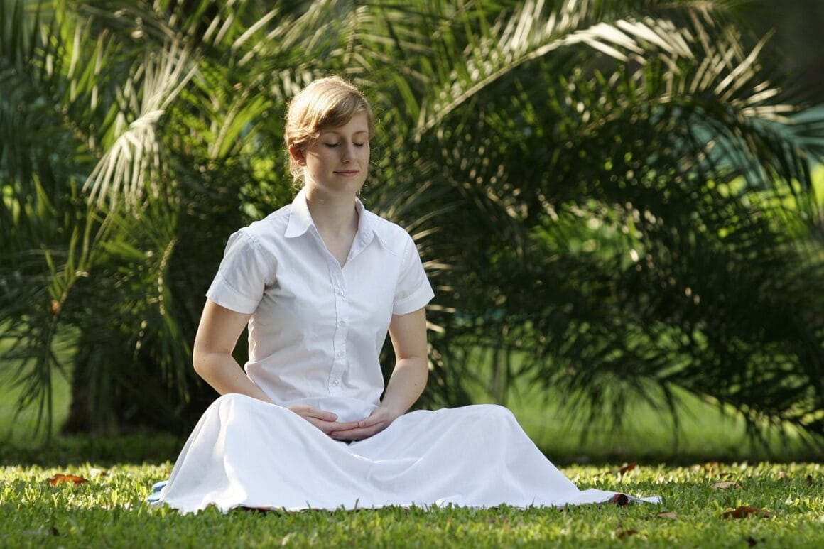 woman practicing mindfulness through meditate