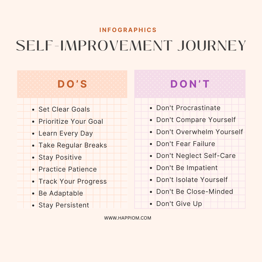 self-improvement dos and donts infographic