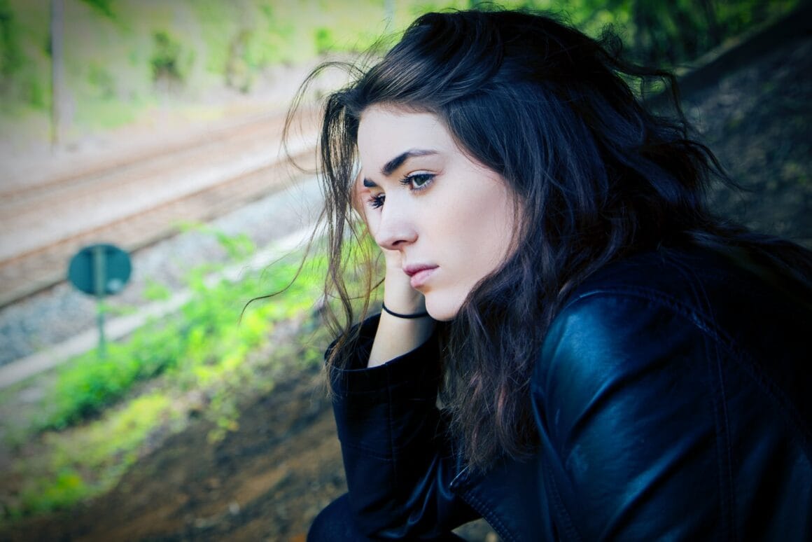 person alone doing self-talk