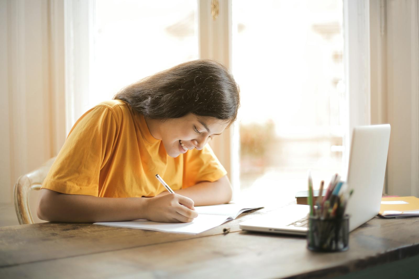 student doing homework
