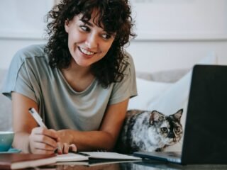 image showing a person enjoying and writing diary!