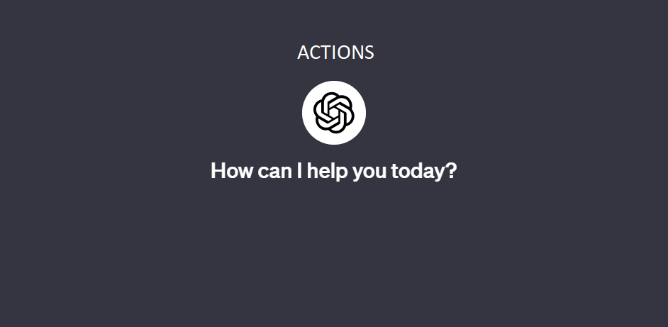 chatgpt actions home page