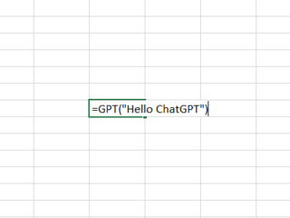 छवि स्पष्ट रूप से Microsoft Excel में chatGPT तक पहुँचने के लिए कमांड दिखाती है
