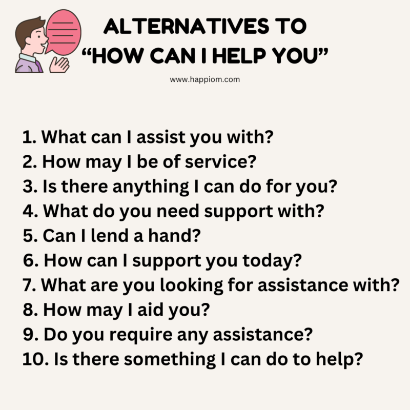 101 Alternatives To How Can I Help You