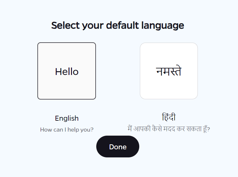 क्रुत्रिम एआई उपयोग के लिए अंग्रेजी या हिंदी भाषा का चयन करें