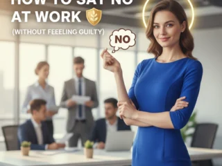 say no at work, image showing a work culture